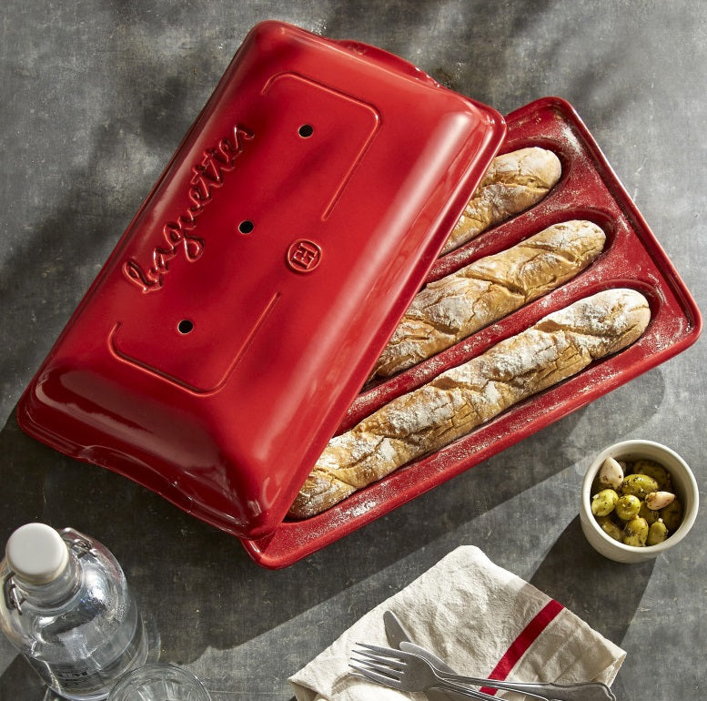 Emile Henry Baguette Baker Burgundy Red by Kitchen Niche