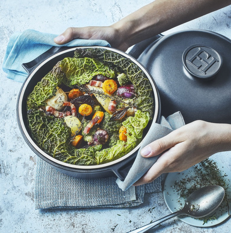 Emile Henry Delight Casserole / Dutch Oven Slate 2L by Kitchen Niche