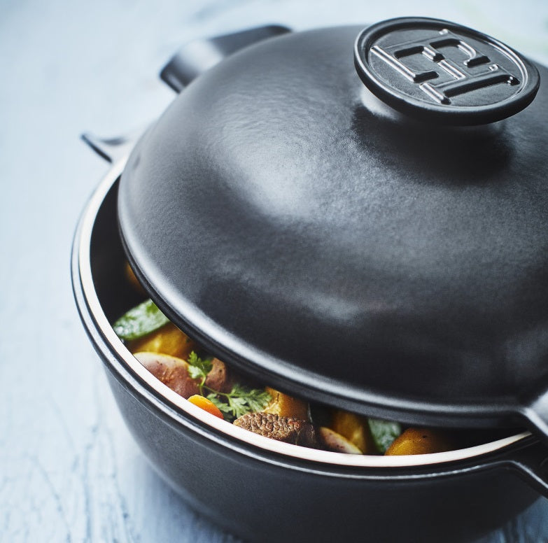 Emile Henry Delight Casserole / Dutch Oven Slate 2L by Kitchen Niche