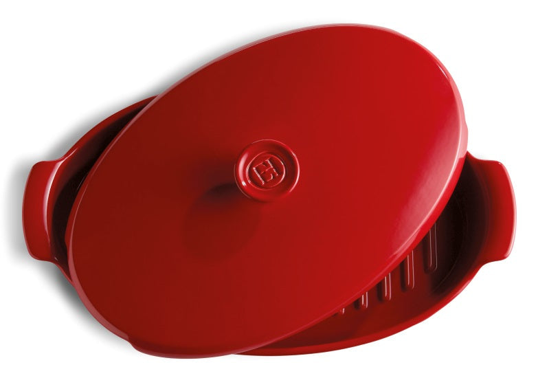 Emile Henry Fish Steamer Burgundy Red by Kitchen Niche