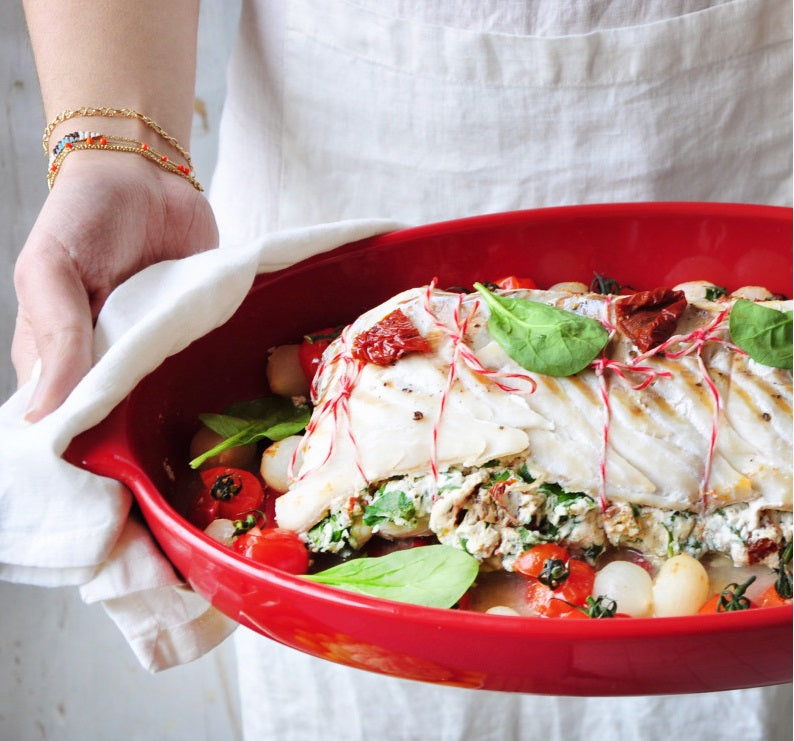 Emile Henry Fish Steamer Burgundy Red by Kitchen Niche