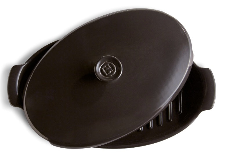 Emile Henry Fish Steamer Charcoal Black by Kitchen Niche