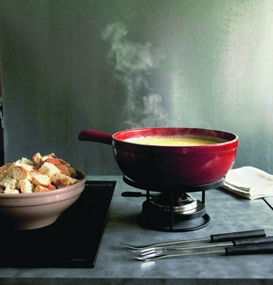 Emile Henry Cheese Fondue Set Charcoal Black