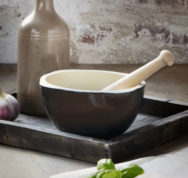 Emile Henry Mortar & Pestle Charcoal Black by Kitchen Niche