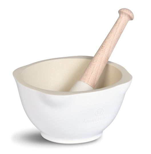 Emile Henry Mortar &amp; Pestle Flour White by Kitchen Niche
