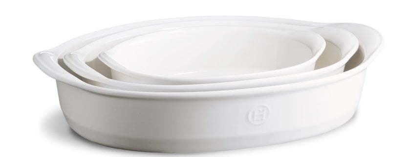 Emile Henry Oval Baking Dish Flour White by Kitchen Niche