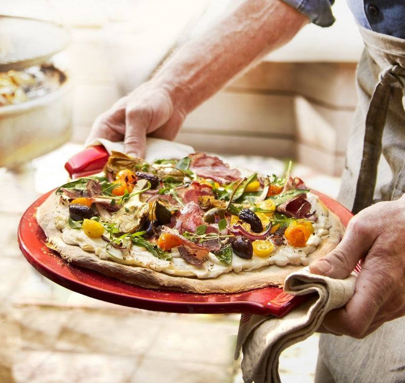 Emile Henry Smooth Pizza Stone Burgundy Red by Kitchen Niche