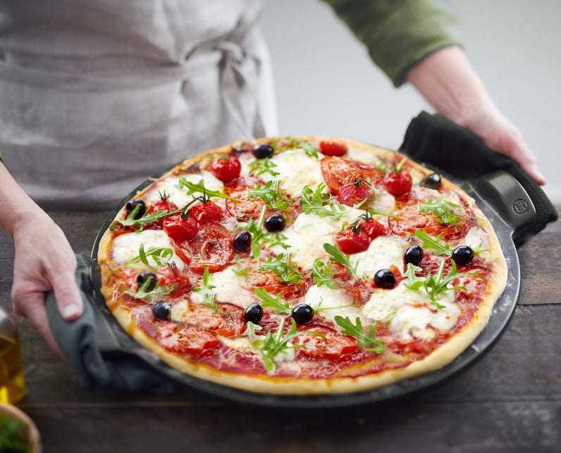 Emile Henry Smooth Pizza Stone Charcoal Black by Kitchen Niche