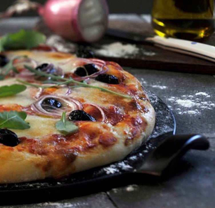 Emile Henry Smooth Pizza Stone Charcoal Black by Kitchen Niche