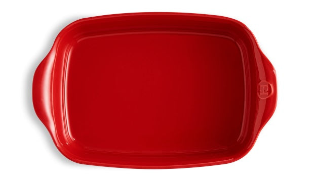 Emile Henry Rectangular Baking Dish Small Burgundy Red by Kitchen Niche