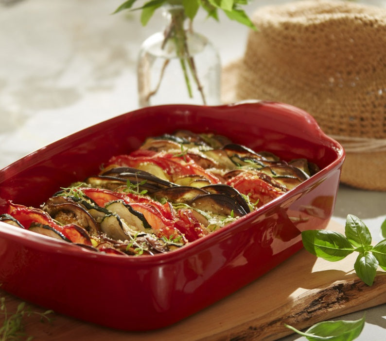 Emile Henry Rectangular Baking Dish Small Burgundy Red by Kitchen Niche