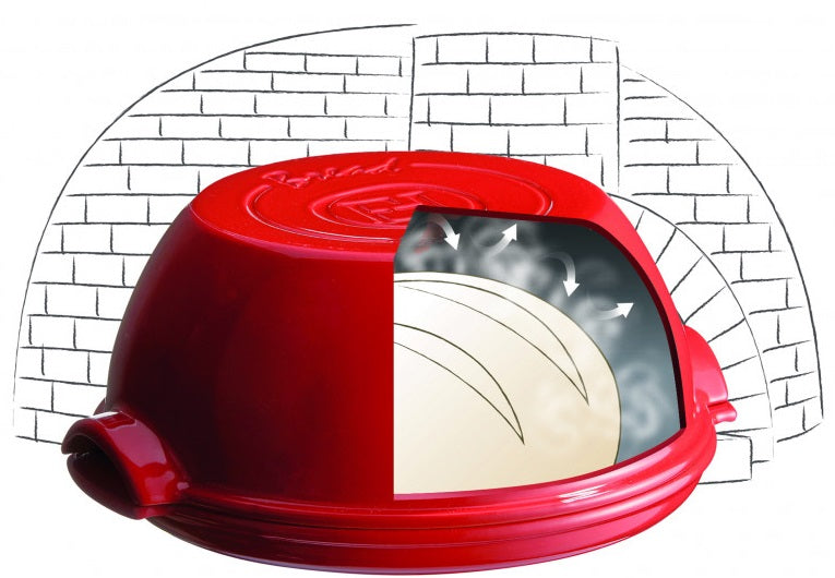 Emile Henry Round Bread Baker Burgundy Red by Kitchen Niche