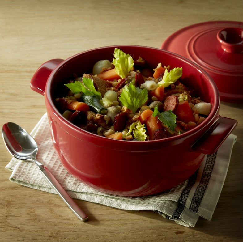 Emile Henry Round Stewpot Casserole 5.3L Burgundy by Kitchen Niche