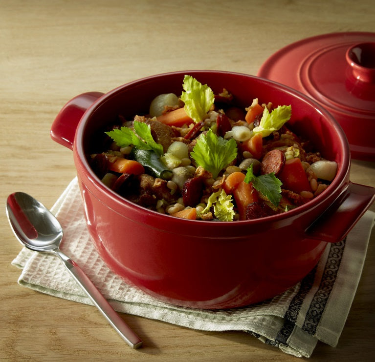 Emile Henry Round Stewpot Casserole 4L Burgundy Red by Kitchen Niche