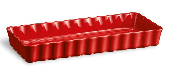 Emile Henry Slim Rectangular Tart Dish Burgundy Red by Kitchen Niche