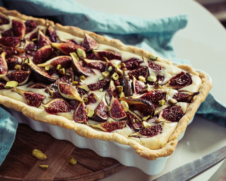 Emile Henry Slim Rectangular Tart Dish Burgundy Red by Kitchen Niche