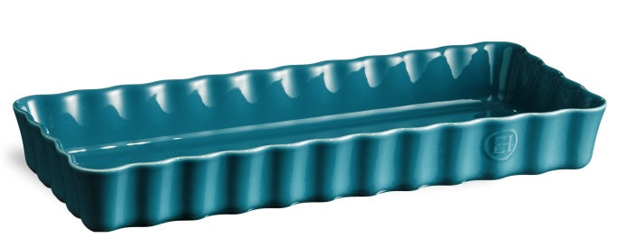 Emile Henry Slim Rectangular Tart Dish Mediterranean by Kitchen Niche