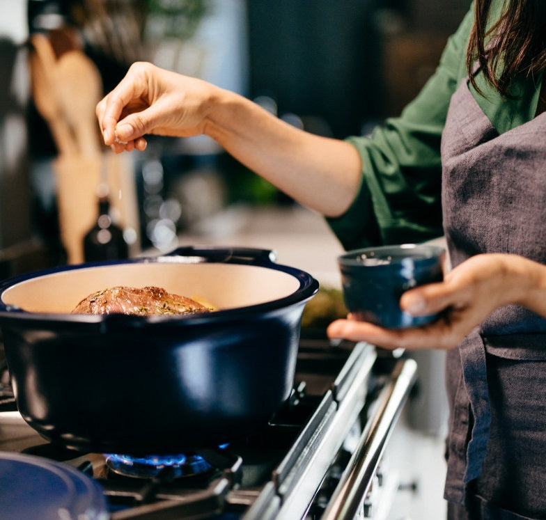 Emile Henry Sublime Round Dutch Oven Indigo 6.5L by Kitchen Niche