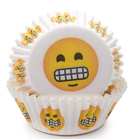 Fox Run Grin Emoji Baking Cup Set of 50 by Kitchen Niche