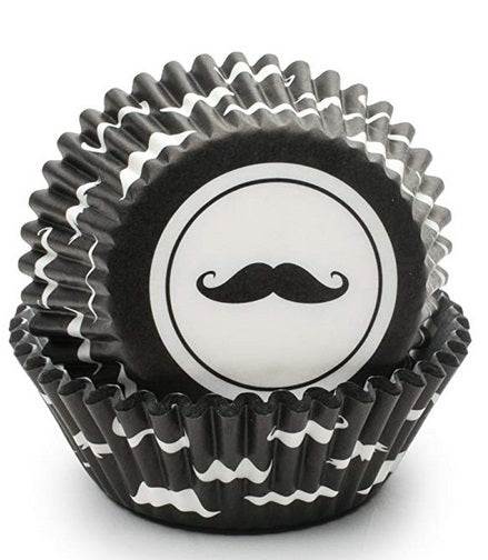 Fox Run Black Mustache Baking Cup Set of 50 by Kitchen Niche