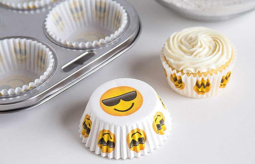 Fox Run Sunglasses Emoji Baking Cup Set of 50 by Kitchen Niche