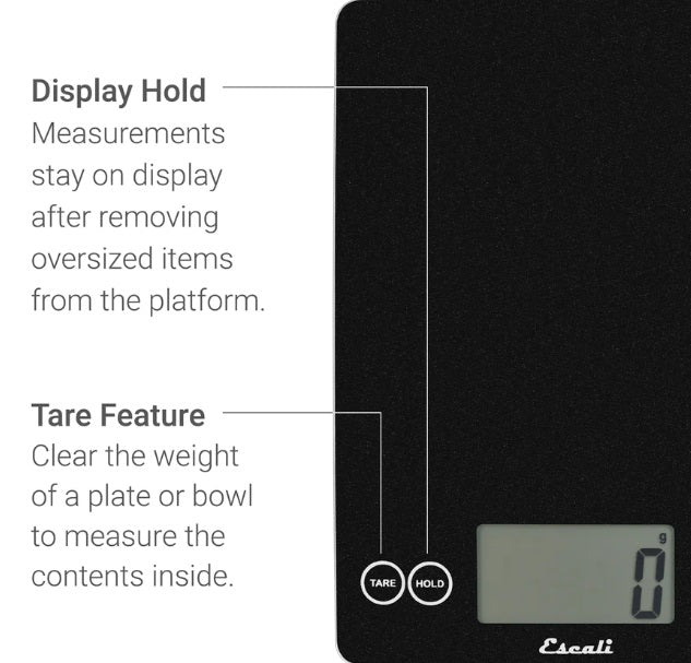 Escali Arti Digital Glass Kitchen Scale Black Obsidian by Kitchen Niche