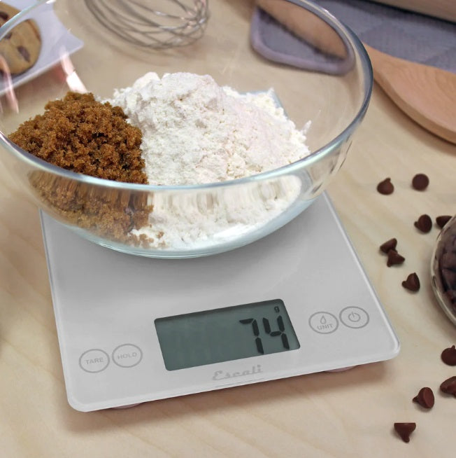 Escali Arti Digital Glass Kitchen Scale Frost White by Kitchen Niche