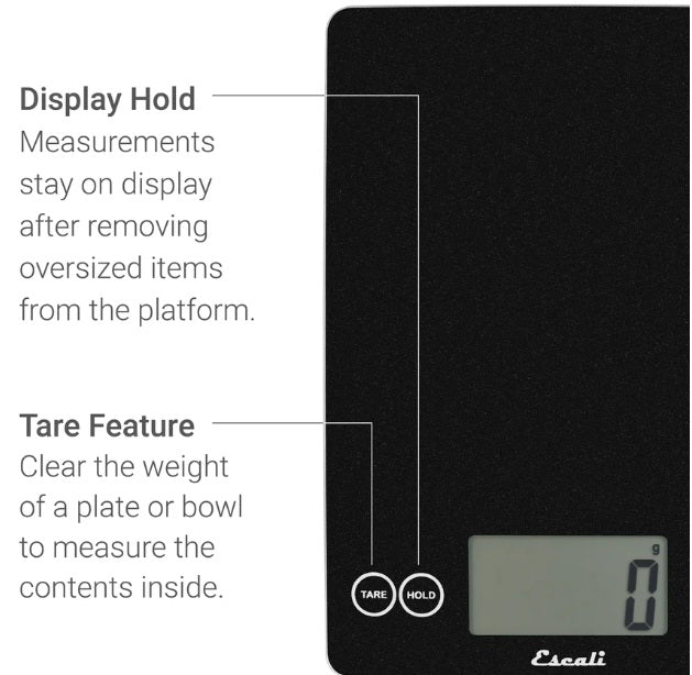 Escali Arti Digital Glass Kitchen Scale Gray Storm by Kitchen Niche
