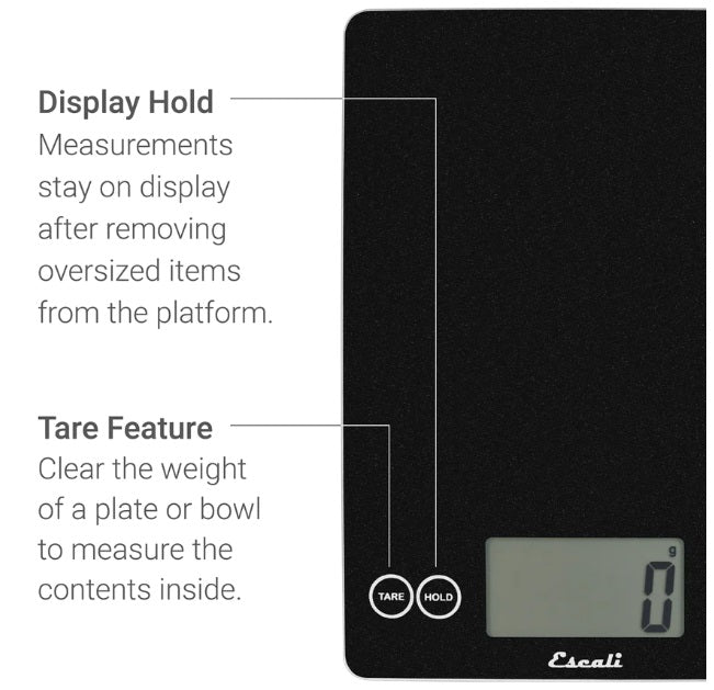 Escali Arti Digital Glass Kitchen Scale Shiny Silver by Kitchen Niche