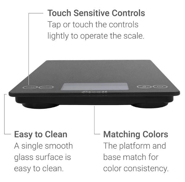 Escali Arti Digital Glass Kitchen Scale Shiny Silver by Kitchen Niche