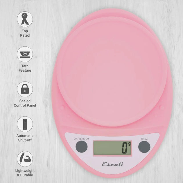 Escali Primo Digital Kitchen Scale Soft Pink KitchenNiche