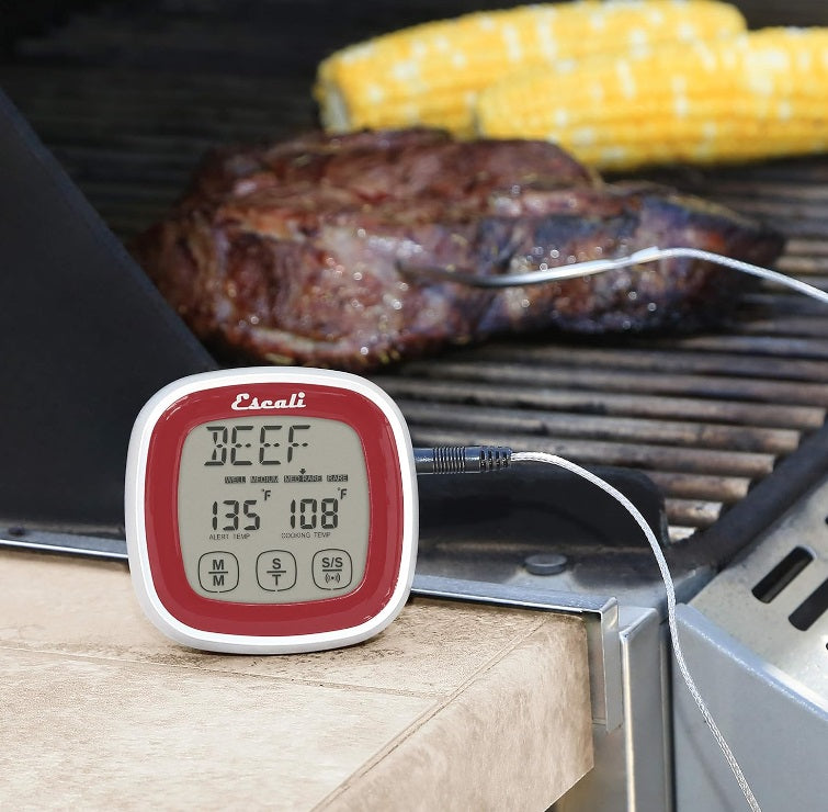 Escali Touch Screen Thermometer & Timer Red by Kitchen Niche