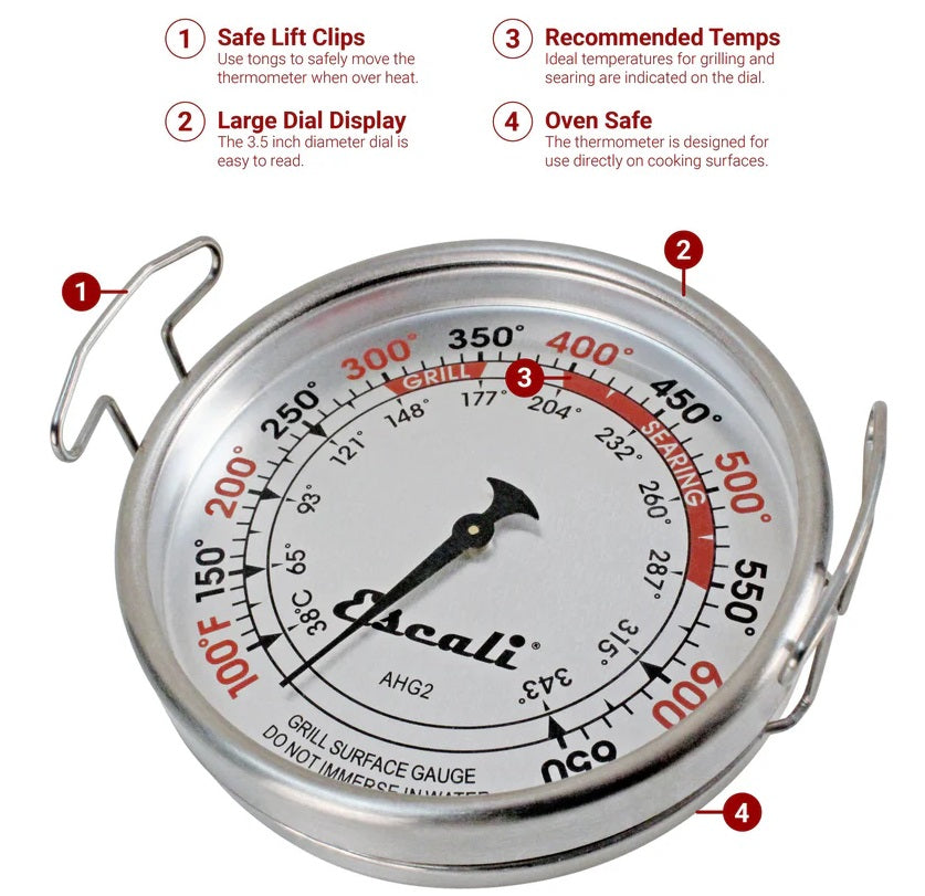 Escali Extra Large Grill Surface BBQ Thermometer by Kitchen Niche