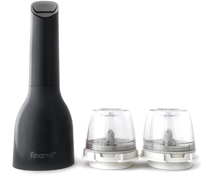 FinaMill Black Battery Operated Spice Grinder with 2 Interchangeable Pods FinaMill by Kitchen Niche