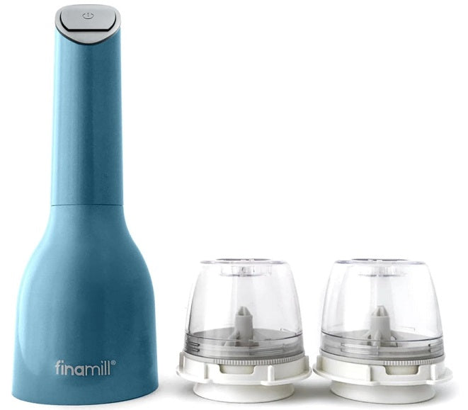 FinaMill Blue Battery Operated Spice Grinder with 2 Interchangeable Pods FinaMill by Kitchen Niche