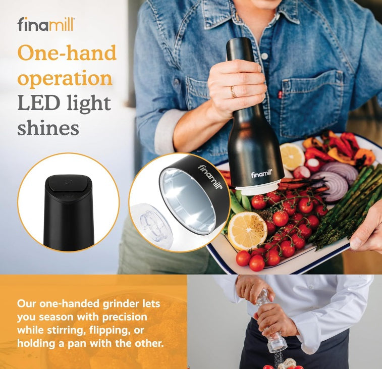 FinaMill Midnight Blue Rechargeable Spice Grinder with 2 Interchangeable Pods FinaMill by Kitchen Niche