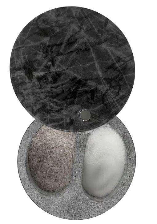 Fox Run Black Marble Double Salt Cellar