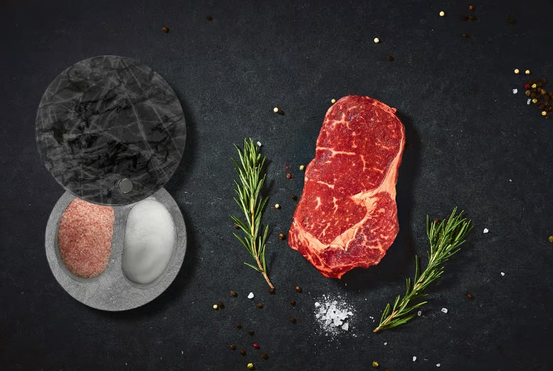 Fox Run Black Marble Double Salt Cellar by Kitchen Niche