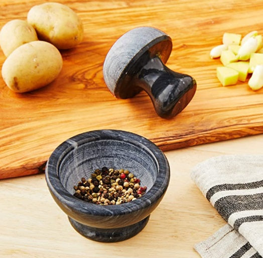 Fox Run Small Black Marble Mortar & Pestle by Kitchen Niche