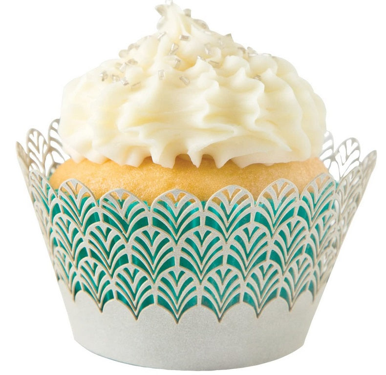 Fox Run Bridal Art Deco Cupcake Wrap Set of 12 by Kitchen Niche