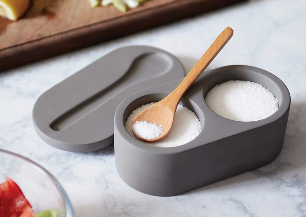 Fox Run Double Cement Salt Cellar with Spoon by Kitchen Niche