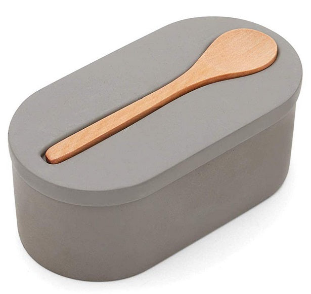 Fox Run Double Cement Salt Cellar with Spoon by Kitchen Niche