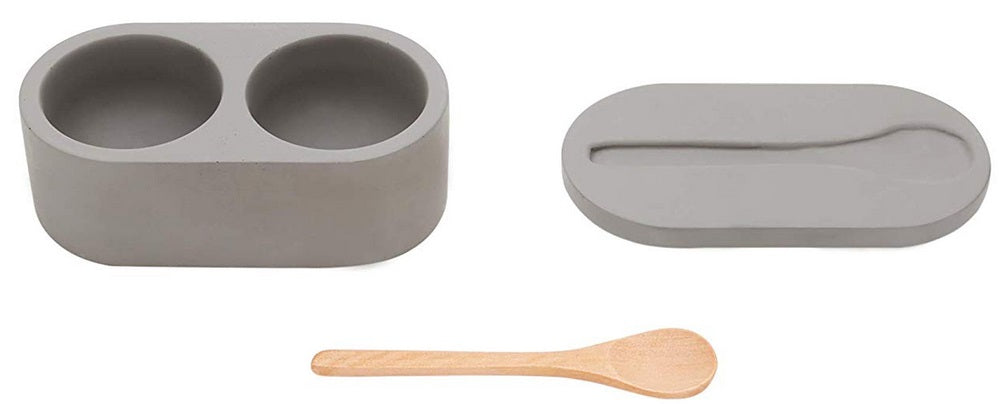 Fox Run Double Cement Salt Cellar with Spoon by Kitchen Niche