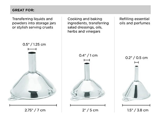 Fox Run Stainless Steel Funnel Set of 3 by Kitchen Niche