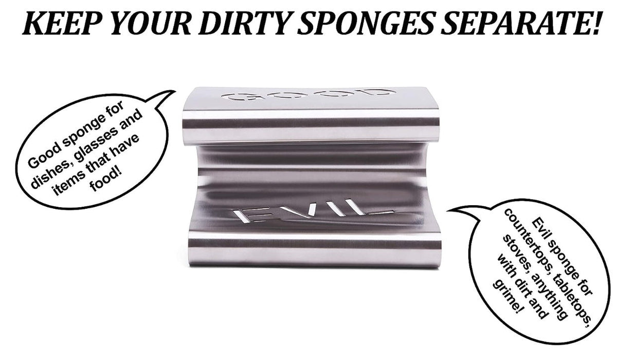 Fox Run Good & Evil Stainless Steel Sponge Holder by Kitchen Niche