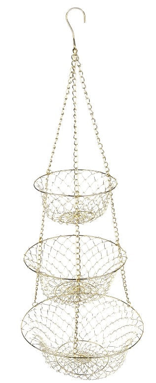 Fox Run Gold Wire Hanging Fruit Basket by Kitchen Niche