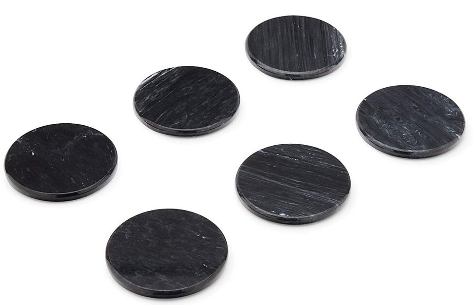 Fox Run Black Marble Coaster Set of 6 by Kitchen Niche