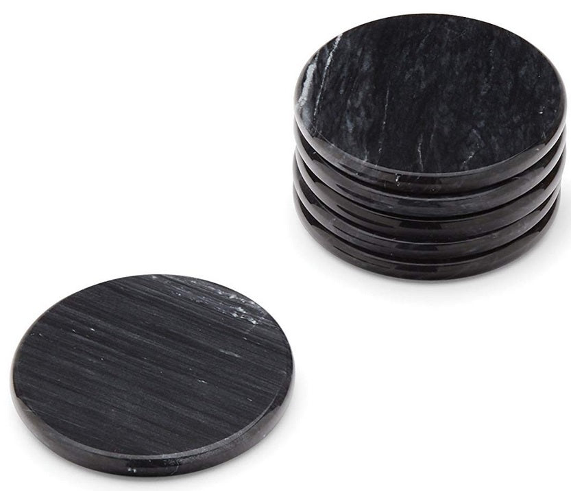 Fox Run Black Marble Coaster Set of 6 by Kitchen Niche