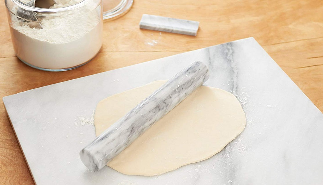 Fox Run White Marble French Rolling Pin by Kitchen Niche