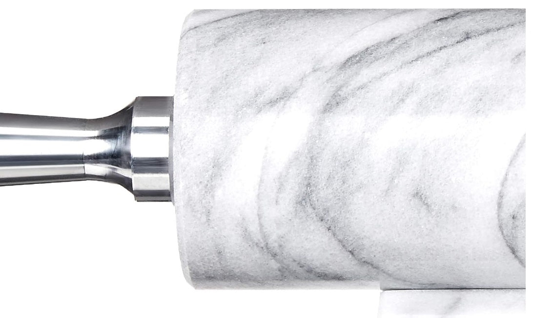 Fox Run White Marble Rolling Pin With Aluminum Handles by Kitchen Niche